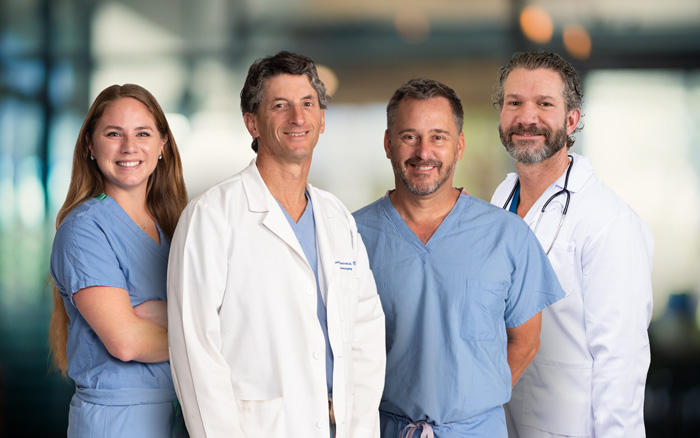 photo of Dr. Adams, Dr. Villavicencio, Dr. Busch and Dr. Duhon