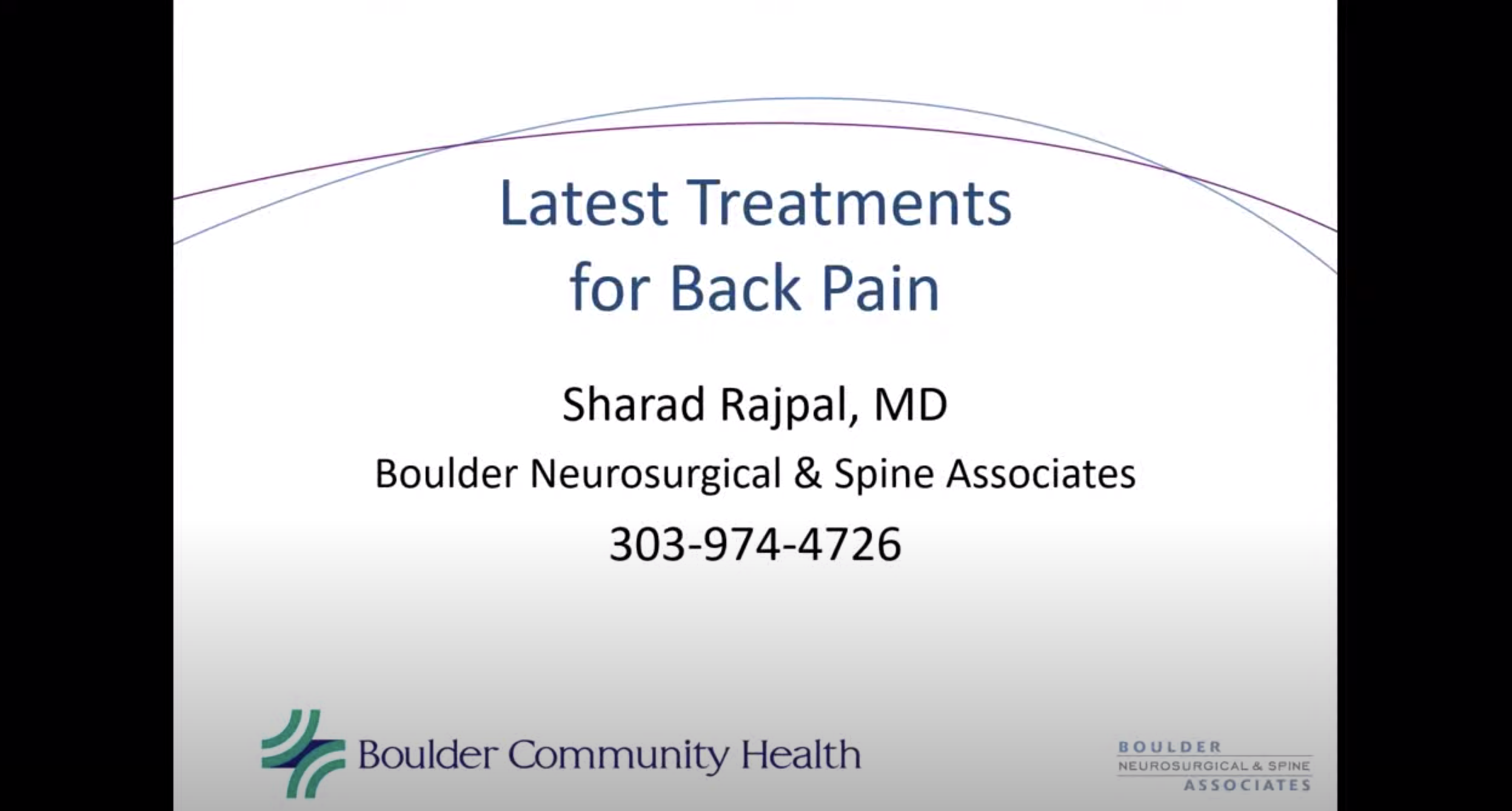 BCH Lecture: Latest Treatments for Back Pain | Boulder Community Health